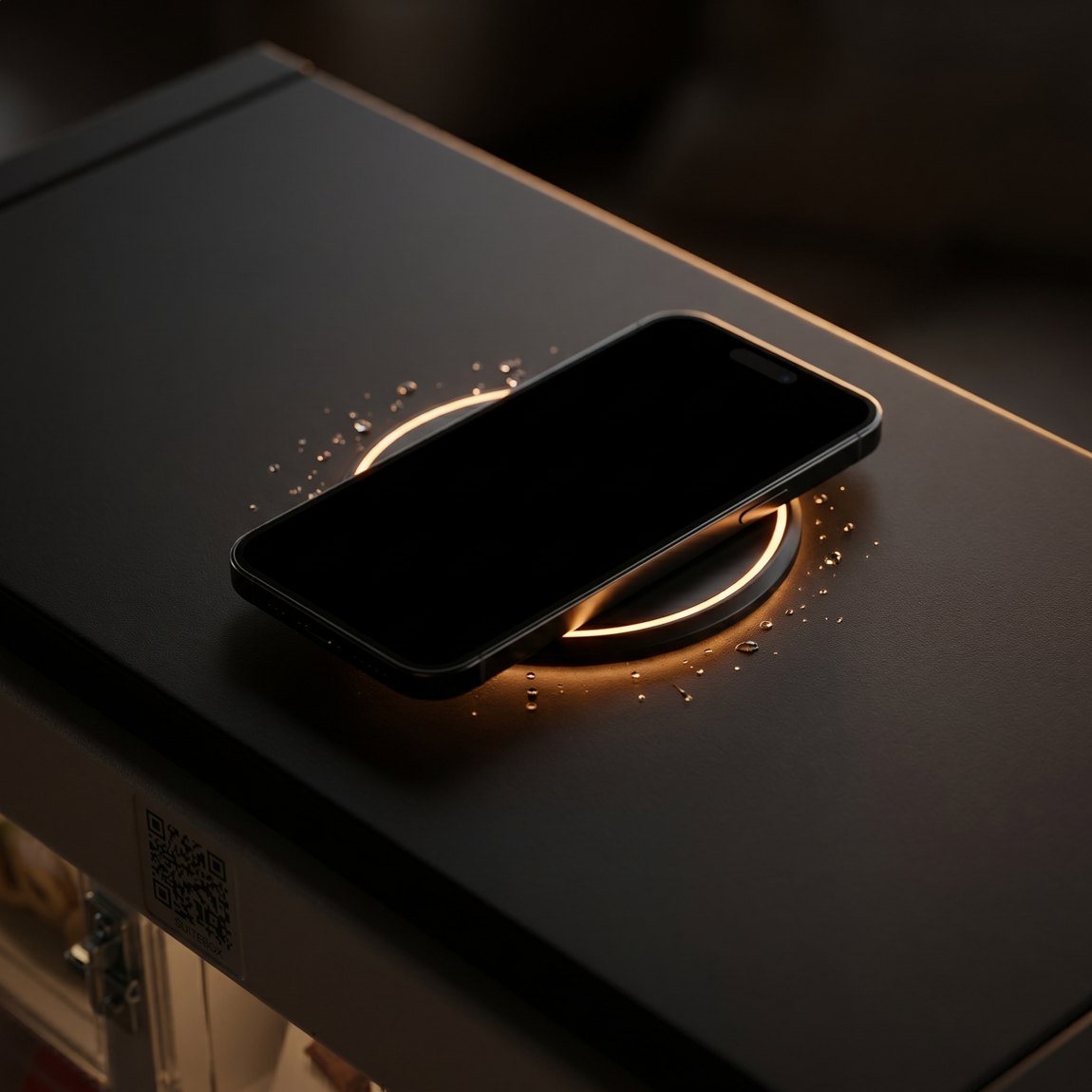 Macro della ricarica wireless sul top